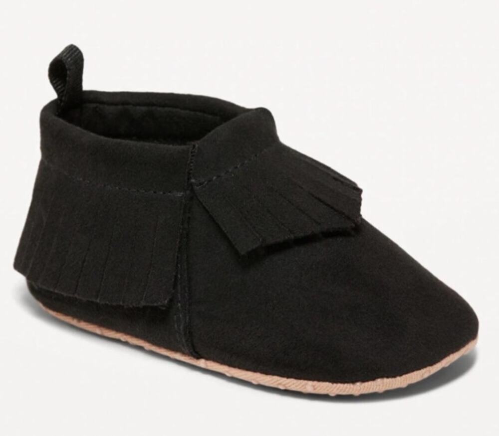 New Old Navy Baby Unisex Faux-Suede Moccasin Booties Shoes 18-24M